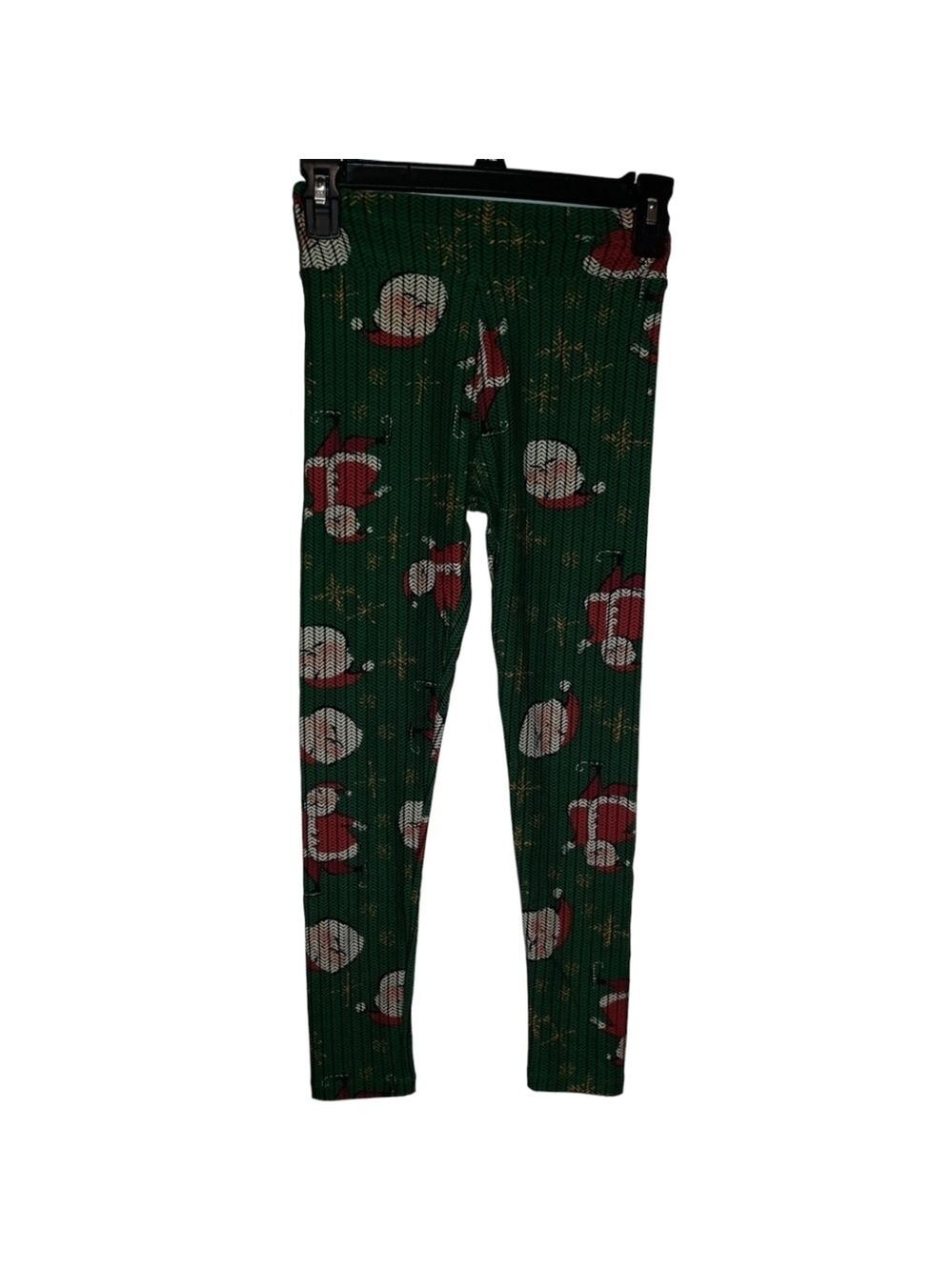 LuLaRoe Girls Christmas Green Leggings Tween Size NWOT